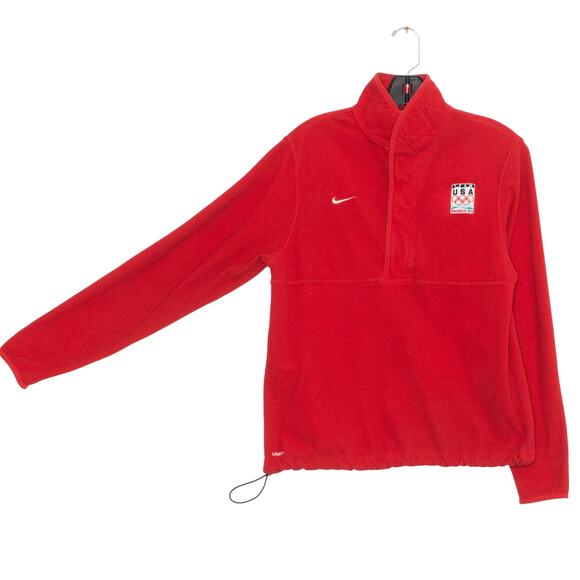 Nike Mens Sweater Olympics Team USA Vancouver 2010 NikeFIT Fleece Red Medium - Picture 5 of 5